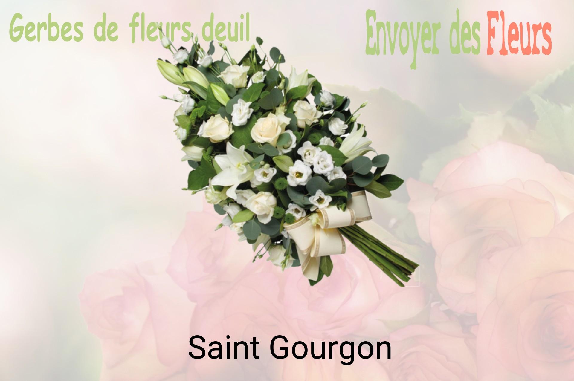 Gerbe de fleurs de deuil livrée à Saint-Gourgon